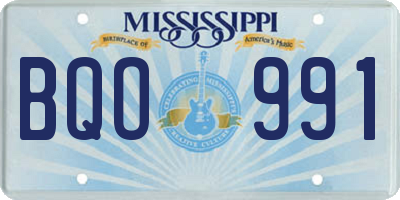 MS license plate BQO991