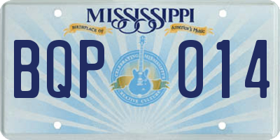 MS license plate BQP014