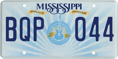 MS license plate BQP044