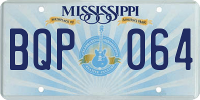 MS license plate BQP064