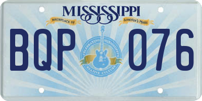 MS license plate BQP076