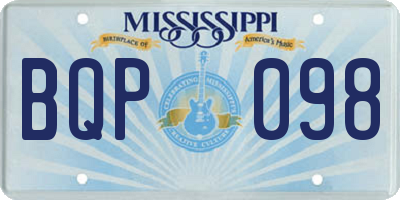 MS license plate BQP098