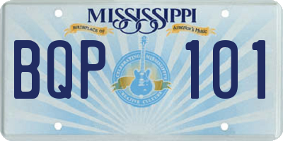 MS license plate BQP101