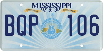 MS license plate BQP106