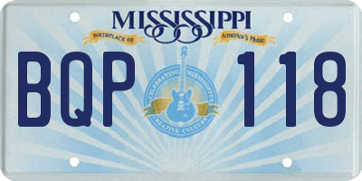 MS license plate BQP118