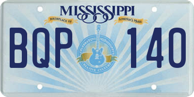 MS license plate BQP140