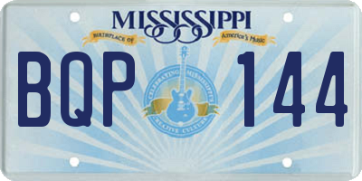 MS license plate BQP144