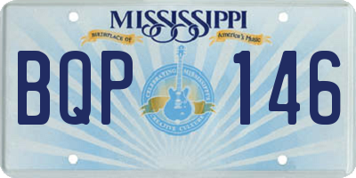 MS license plate BQP146