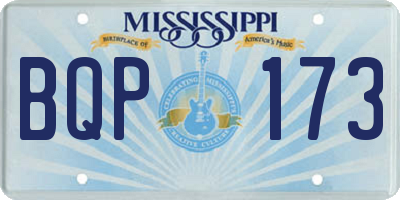 MS license plate BQP173