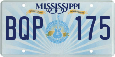 MS license plate BQP175