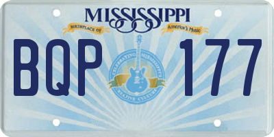 MS license plate BQP177