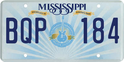 MS license plate BQP184