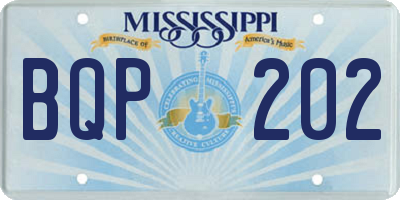 MS license plate BQP202