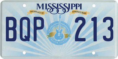 MS license plate BQP213