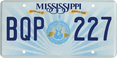 MS license plate BQP227