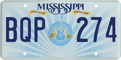 MS license plate BQP274