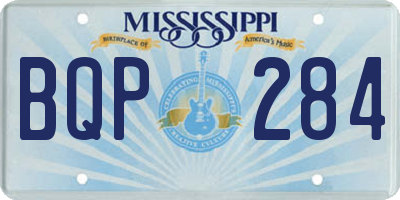 MS license plate BQP284