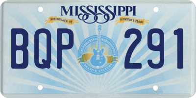 MS license plate BQP291
