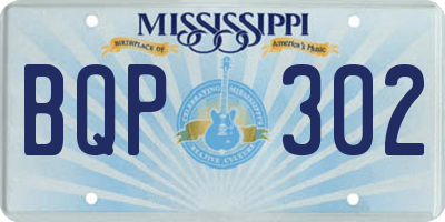 MS license plate BQP302