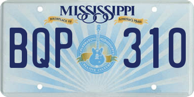 MS license plate BQP310
