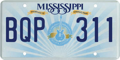 MS license plate BQP311