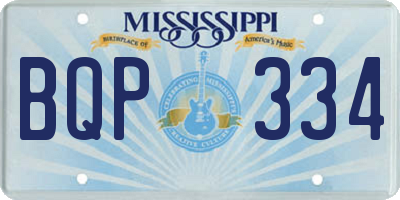 MS license plate BQP334