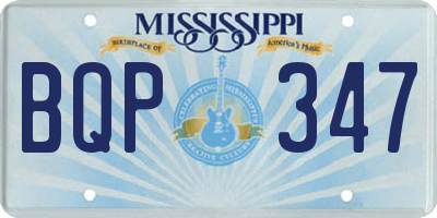 MS license plate BQP347
