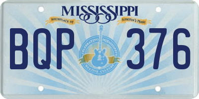 MS license plate BQP376