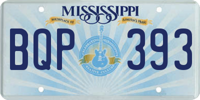 MS license plate BQP393