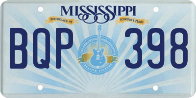 MS license plate BQP398