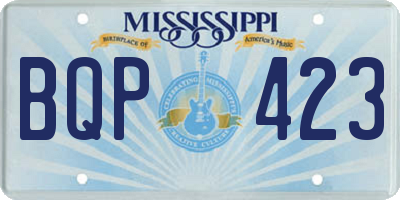 MS license plate BQP423