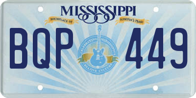 MS license plate BQP449