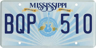 MS license plate BQP510