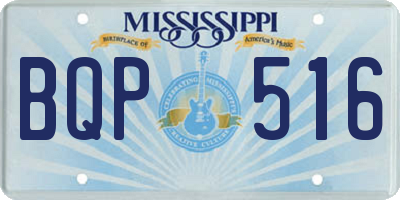 MS license plate BQP516