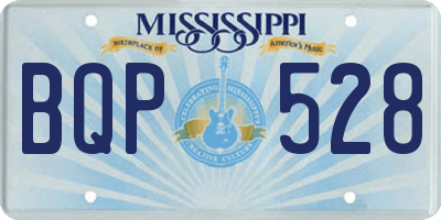MS license plate BQP528