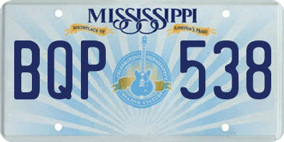 MS license plate BQP538