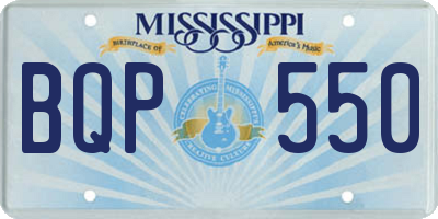 MS license plate BQP550
