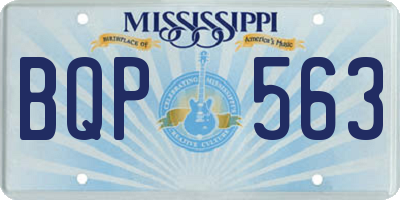 MS license plate BQP563