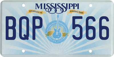 MS license plate BQP566