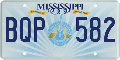 MS license plate BQP582