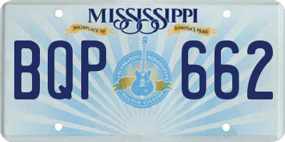 MS license plate BQP662