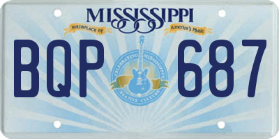 MS license plate BQP687