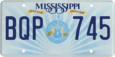 MS license plate BQP745