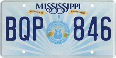 MS license plate BQP846