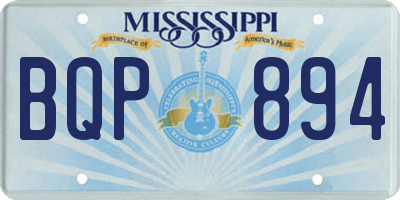 MS license plate BQP894