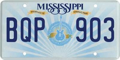 MS license plate BQP903