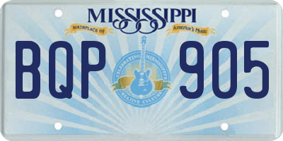 MS license plate BQP905