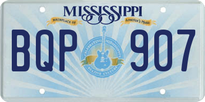 MS license plate BQP907