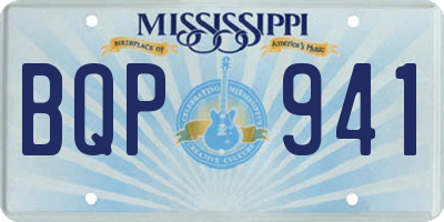 MS license plate BQP941