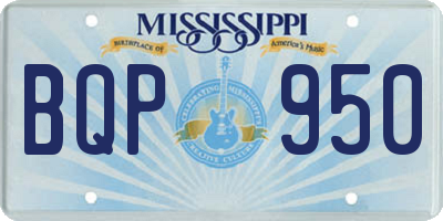 MS license plate BQP950